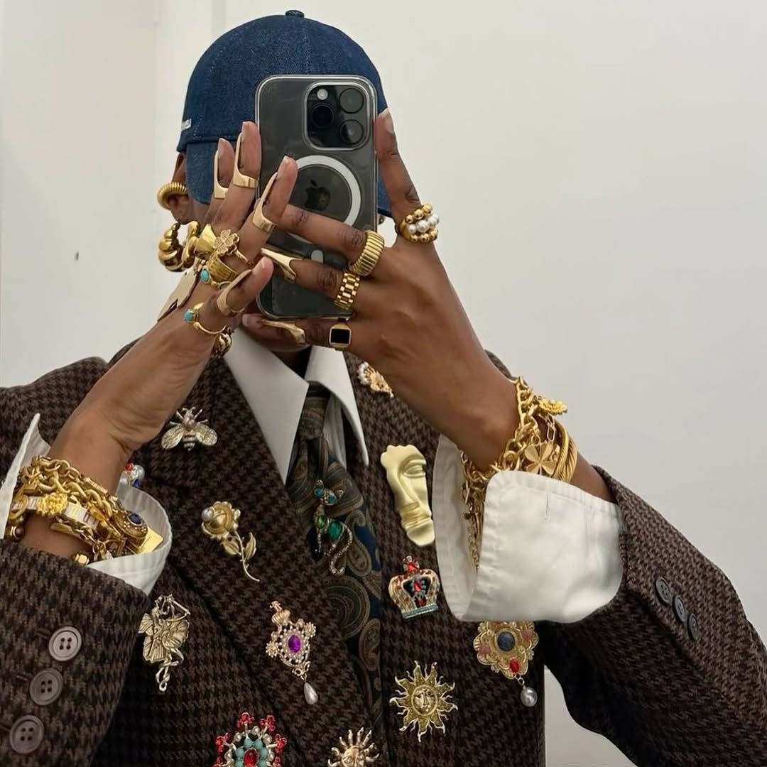 Brooches on a blazer